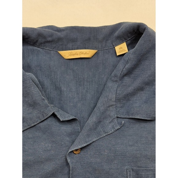 Paradise Collection Men's Blue 100% Silk Button Up Camp Shirt. Size XXL - Picture 4 of 9